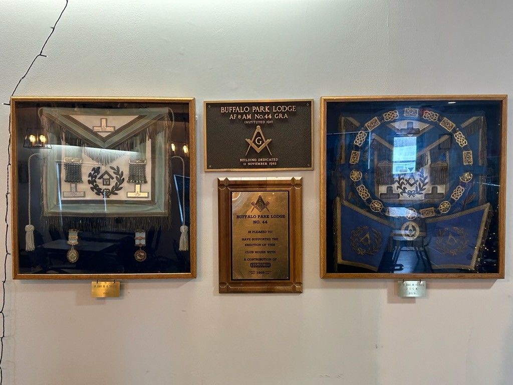 Historical Display of Buffalo Park Lodge in the Wainwright Golf Course & Building Dedication